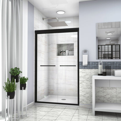 Modern Double Sliding Shower Enclosure, Tempered Glass Daily Nest