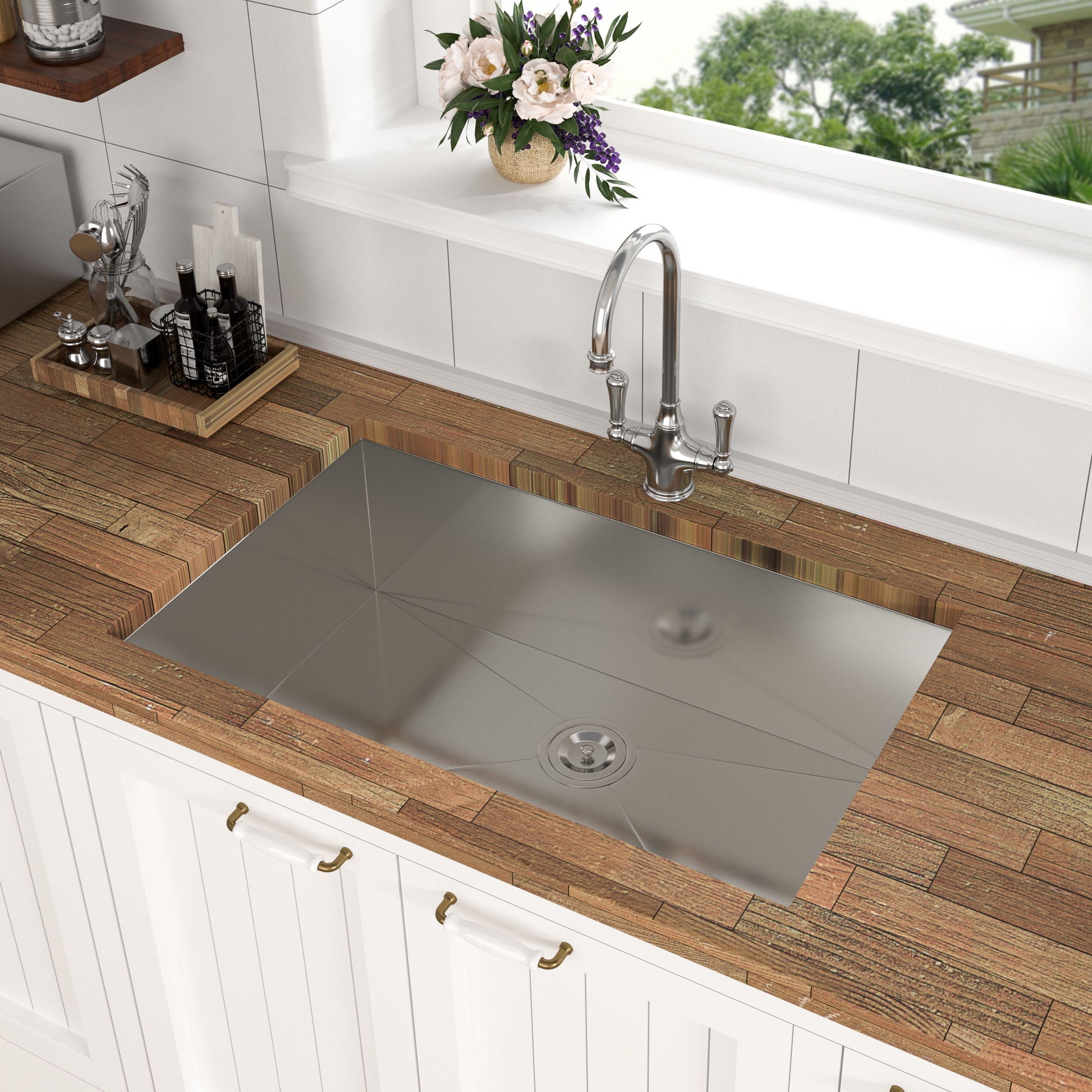 Modern Style Undermount Sink With Stainless Steel, Deep Single Bowl Daily Nest