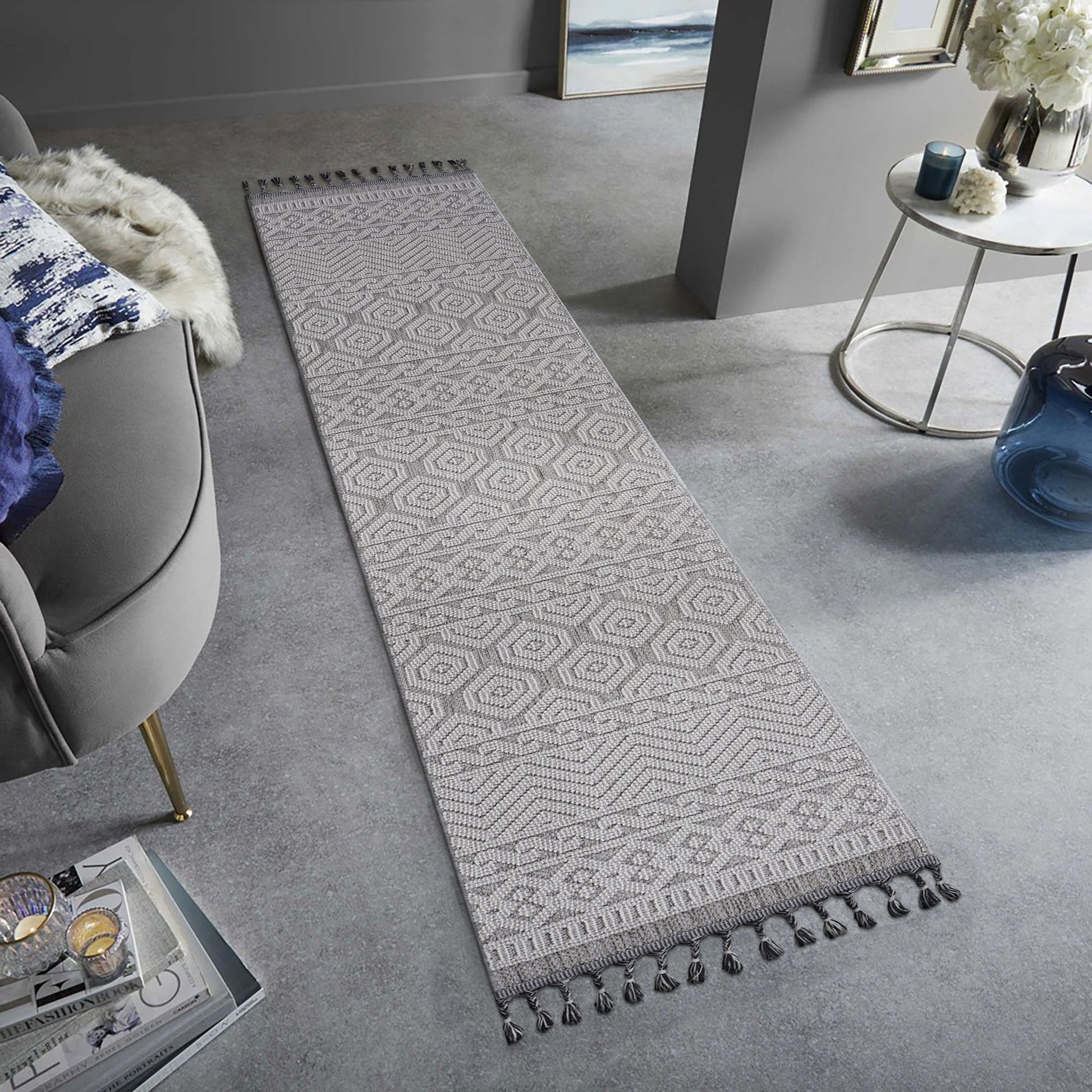 Guros - Trendy Geometric Indoor / Outdoor Rug Naar Rug