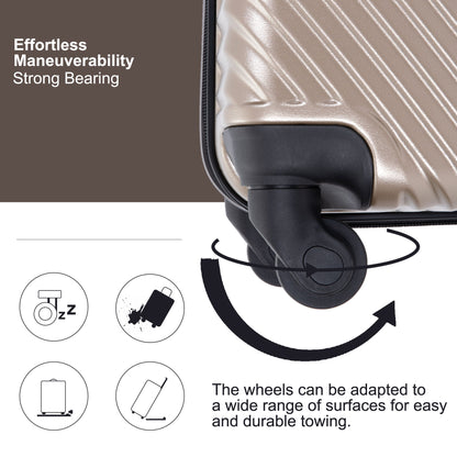 3 Piece Luggage Sets Lightweight Suitcase With Two Hooks, Spinner Wheels, Daily Nest