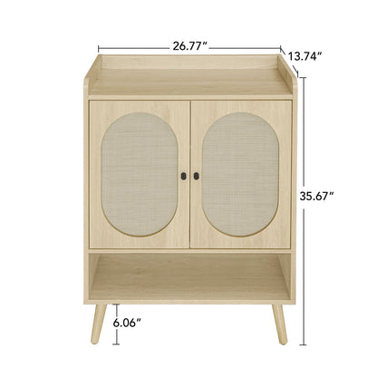 2 Door Shoe Rack, Freestanding, Modern Shoe Storage Cabinet, For Entryway - Natural Daily Nest