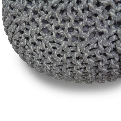 Nikki - Handcrafted Hand Knit Round Pouf Simpli-Home