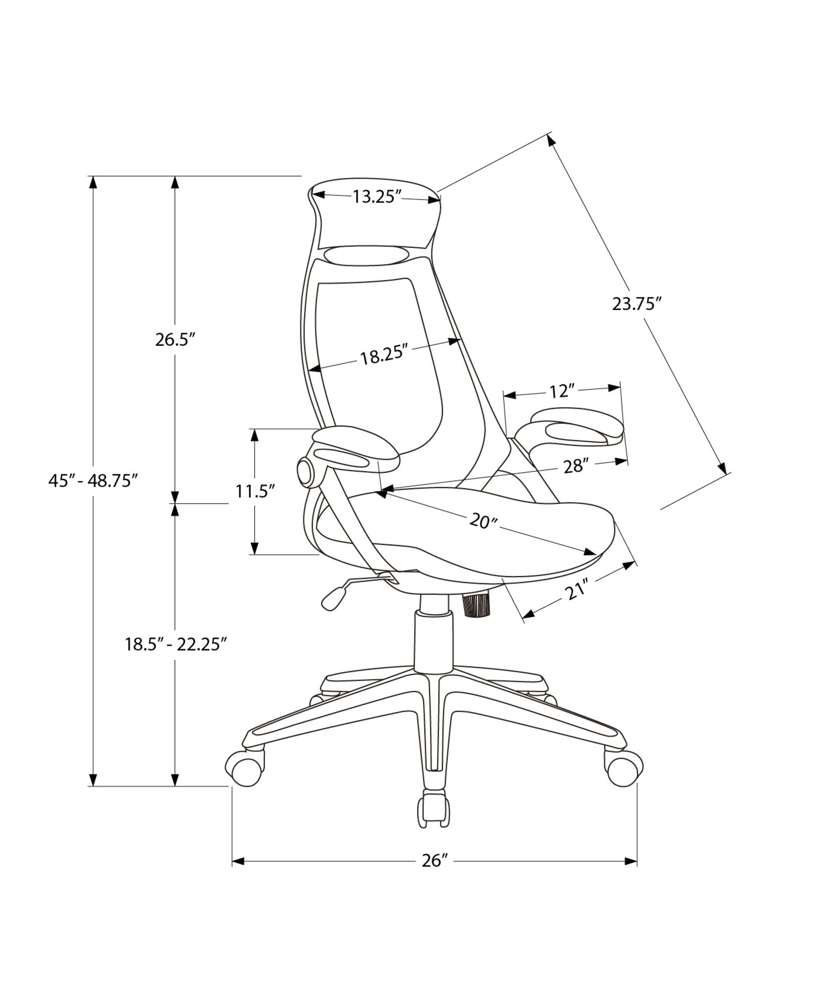 Office Chair, Adjustable Height, Swivel, Ergonomic, Armrests, Contemporary & Modern 8th Street