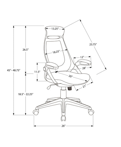 Office Chair, Adjustable Height, Swivel, Ergonomic, Armrests, Contemporary & Modern 8th Street