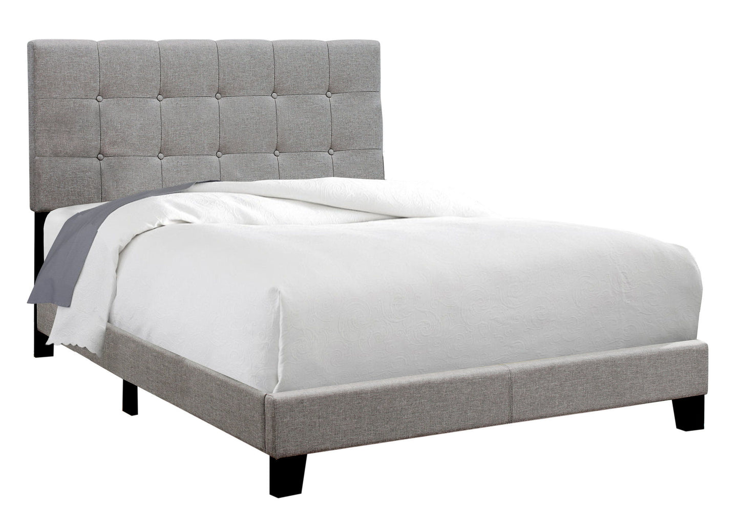 Bed, Upholstered, Frame Only, Transitional 8th Street