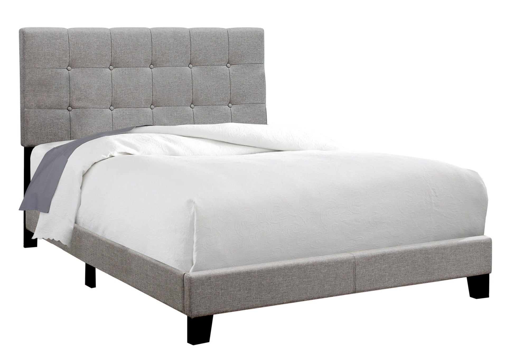 Bed, Upholstered, Frame Only, Transitional 8th Street
