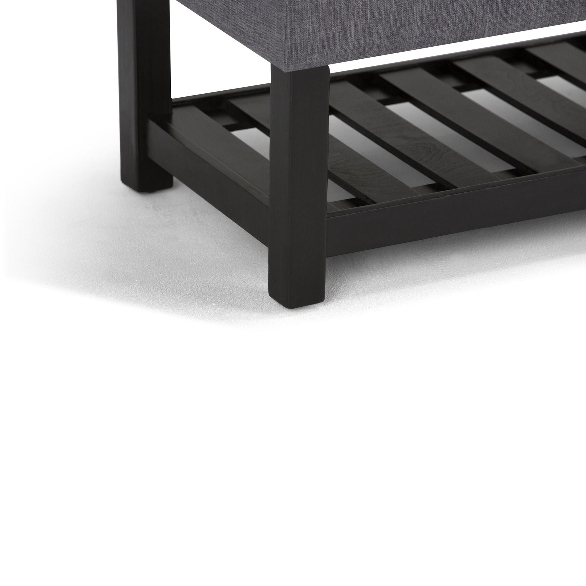 Saxon - Upholstered Transitional Storage Ottoman Bench Simpli-Home