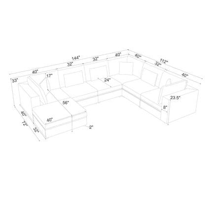 Upholstered Modular Sectional & Custom Configuration Home Essentials