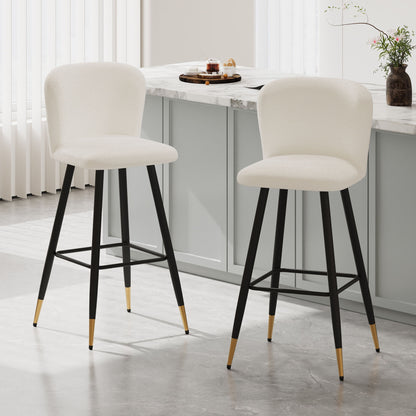 Modern Style Barstool, Tipped Ends, Suitable For Various Decoration Styles - White Noble House
