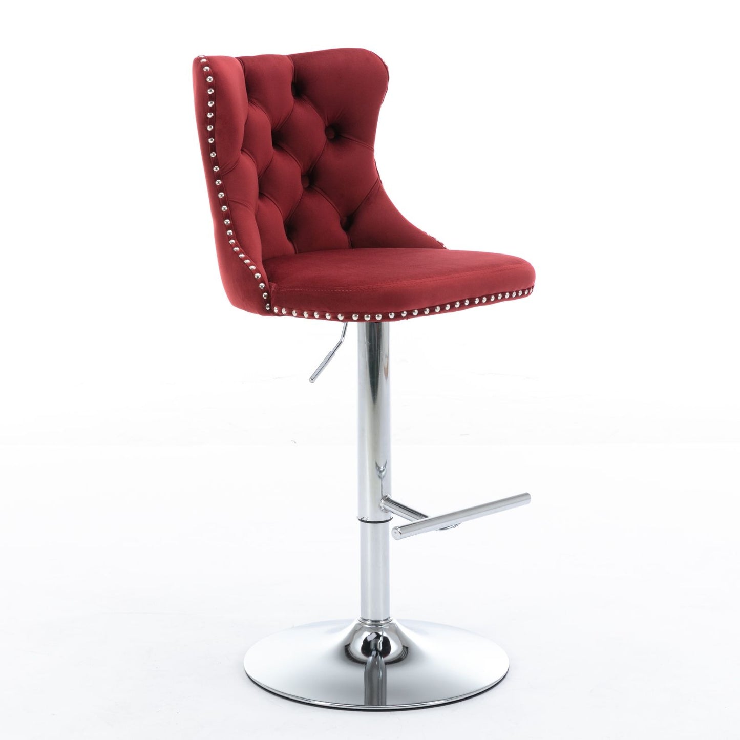 Swivel Velvet Barstools Adjusatble Seat Height From 25-33", Modern Upholstered Chrome Base Bar Stools With Backs Comfortable Tufted For Home Pub And Kitchen Island (Set of 2) Home Essentials