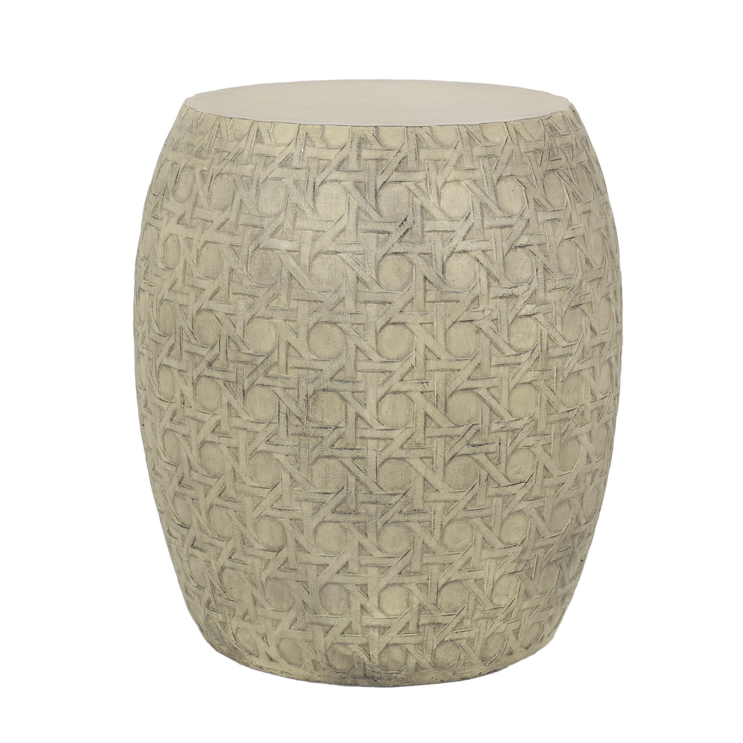 Outdoor Lightweight Concrete Side Table - Antique Yellow Noble House