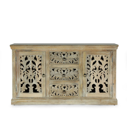 3 Drawer Sideboard Handcrafted - Antique White Noble House