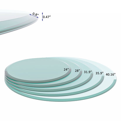 Round Tempered Glass Table Top Glass Thick Beveled Polished Edge Home Essentials