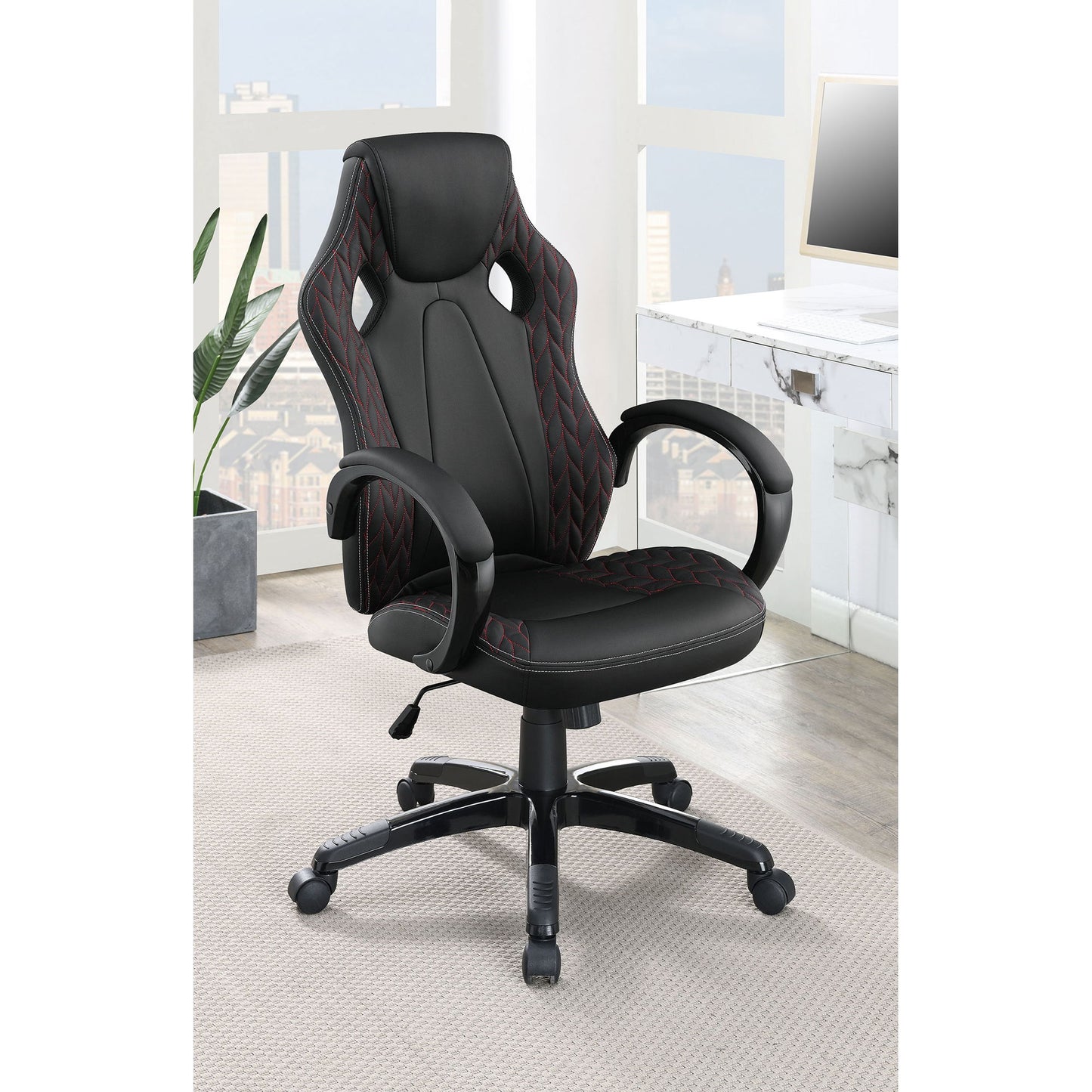 Norset - Upholstered Adjustable Home Office Desk Chair - Black Furniture Max