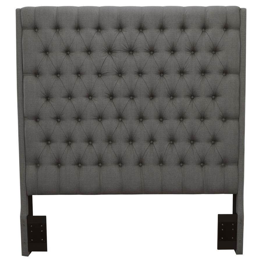 Camille - Upholstered Eastern King Panel Headboard - Gray CoasterEssence