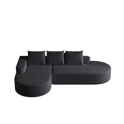 Modern Curved Sofa, L-Shaped Modular Sectional Set With 3 Pillows Home Essentials