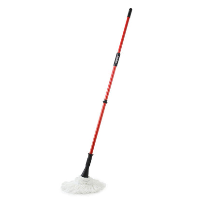 Ultra Fine Fiber Twist Mop With 57.5 Inch Long Handle For Dry And Wet Floor Cleaning - Red Daily Nest