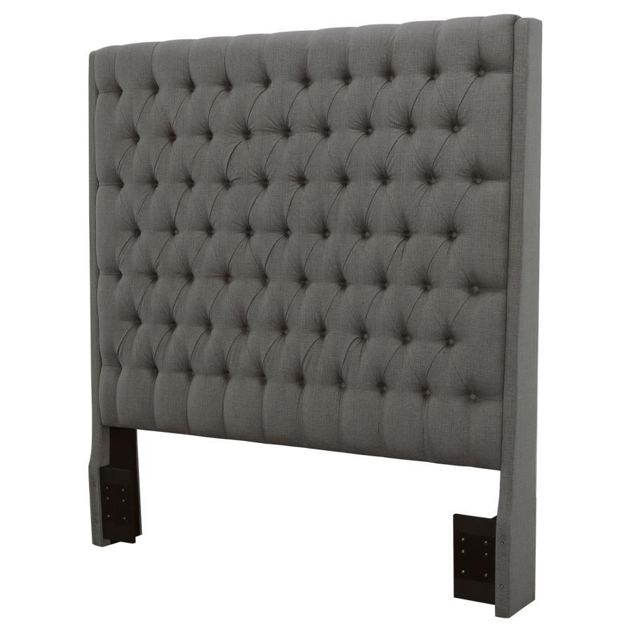 Camille - Upholstered Eastern King Panel Headboard - Gray CoasterEssence