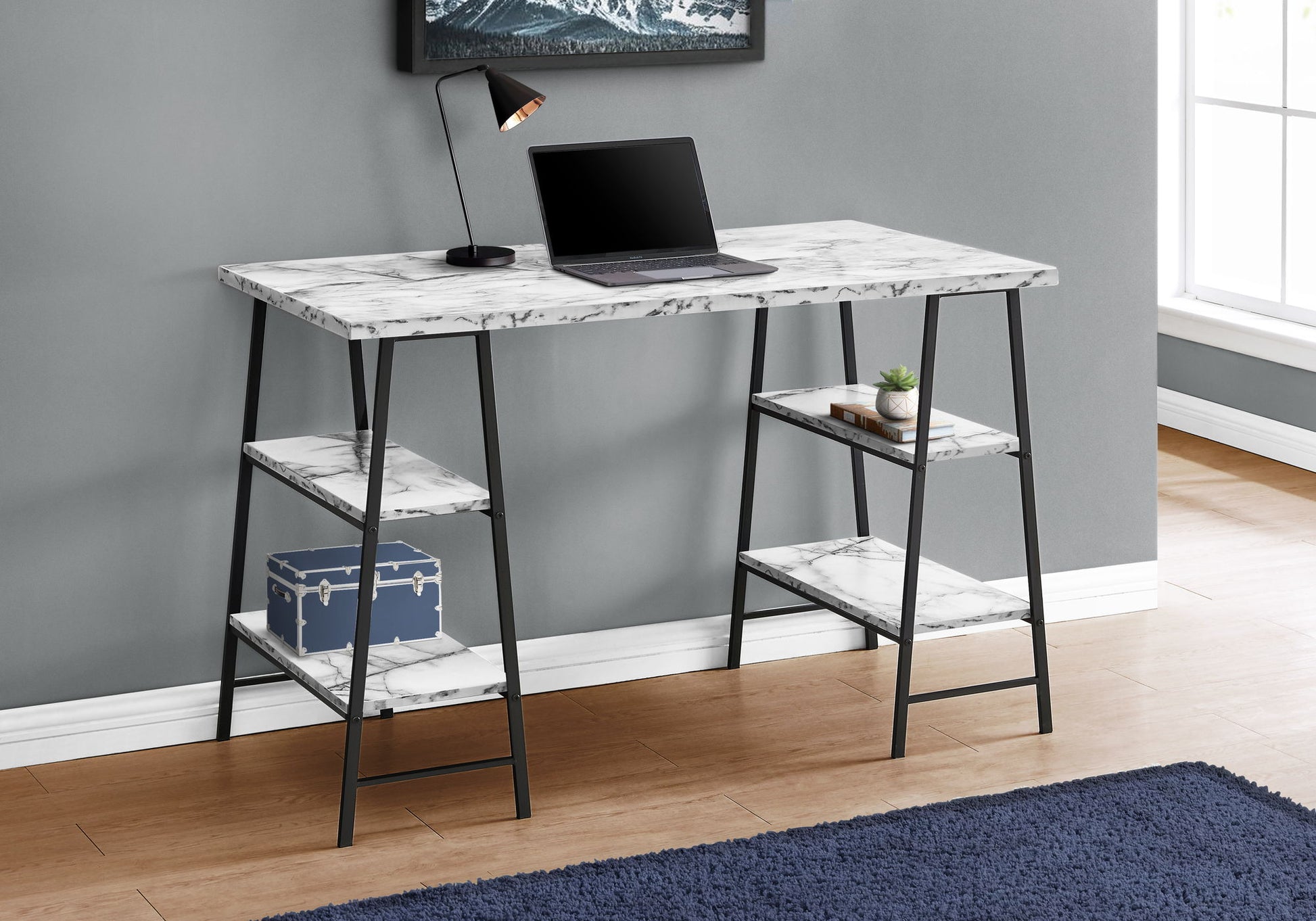 Computer Desk For Home Office, Laptop, Storage Shelves, Contemporary & Modern 8th Street