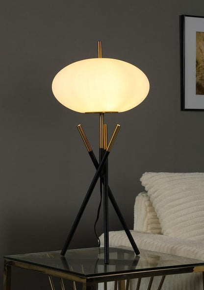 Layton - White Orb Shade Tripod Table Lamp - Black Coaster Fine Furniture