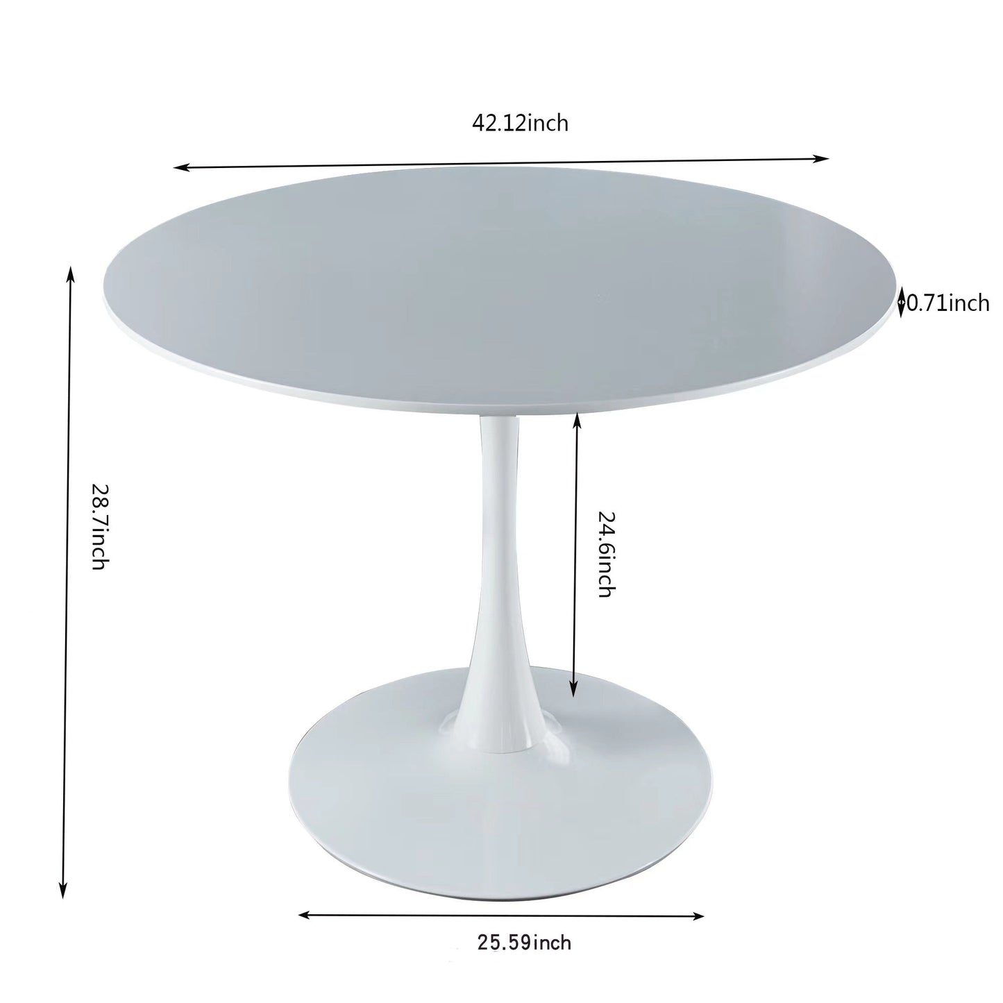 Tulip Table Mid-Century Dining Table With Round MDF Table Top, Pedestal Dining Table, End Table Leisure Coffee Table Home Essentials