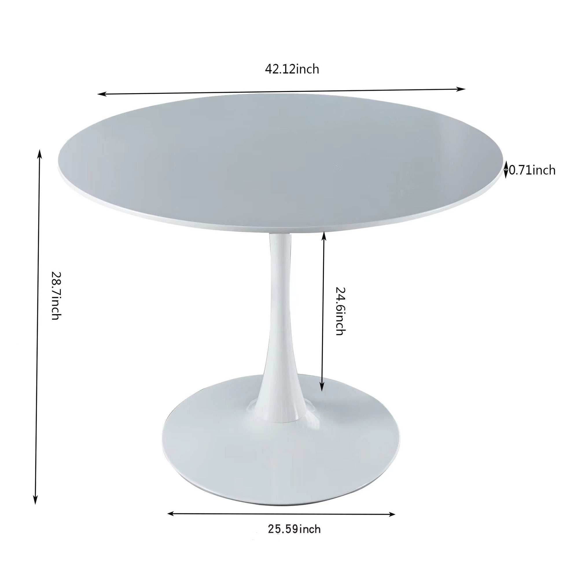 Tulip Table Mid-Century Dining Table With Round MDF Table Top, Pedestal Dining Table, End Table Leisure Coffee Table Home Essentials