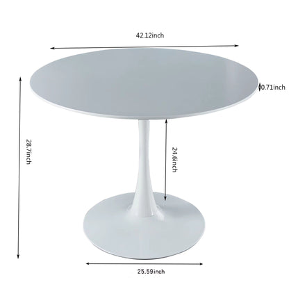 Tulip Table Mid-Century Dining Table With Round MDF Table Top, Pedestal Dining Table, End Table Leisure Coffee Table Home Essentials