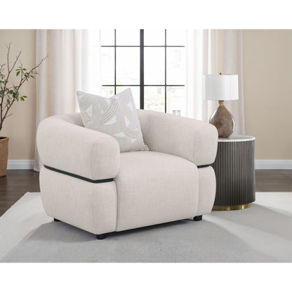 Ramsay - Round Arm Accent Chair - Beige Furniture Max