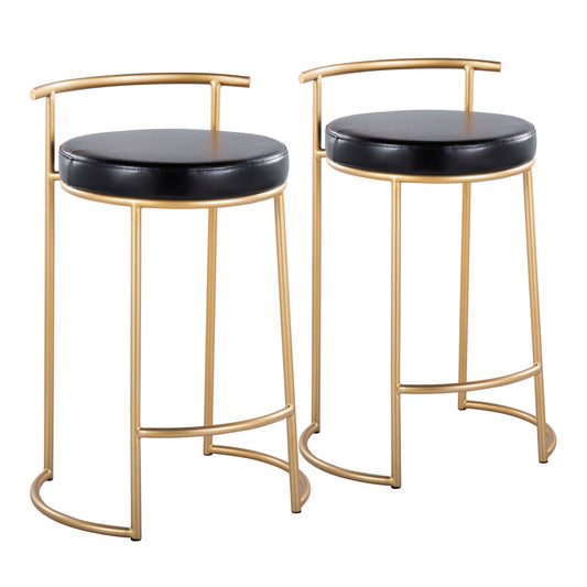 Fuji - Round Contemporary Fixed Height Counter Stool (Set of 2) Lumi Source