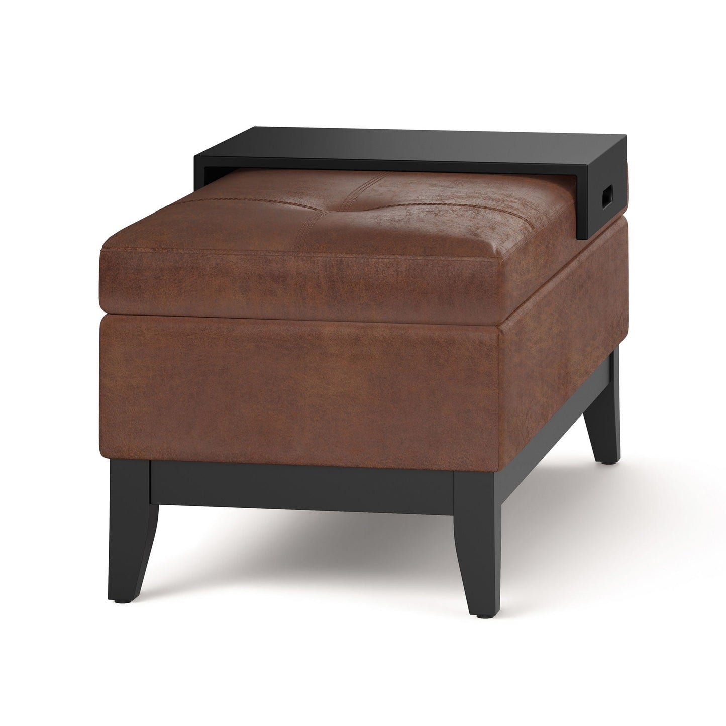 Oregon - Contemporary Storage Ottoman Bench With Tray Simpli-Home