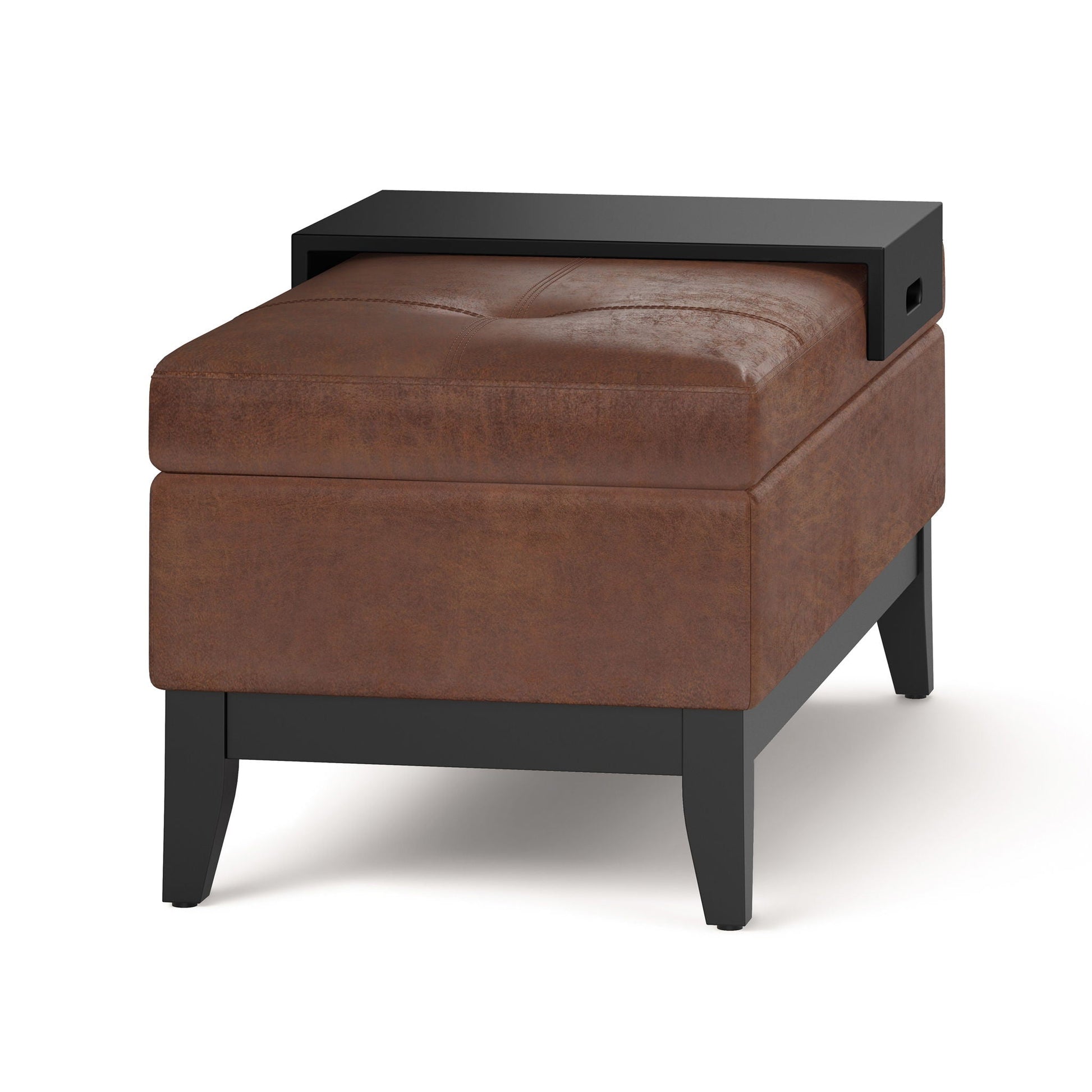 Oregon - Contemporary Storage Ottoman Bench With Tray Simpli-Home