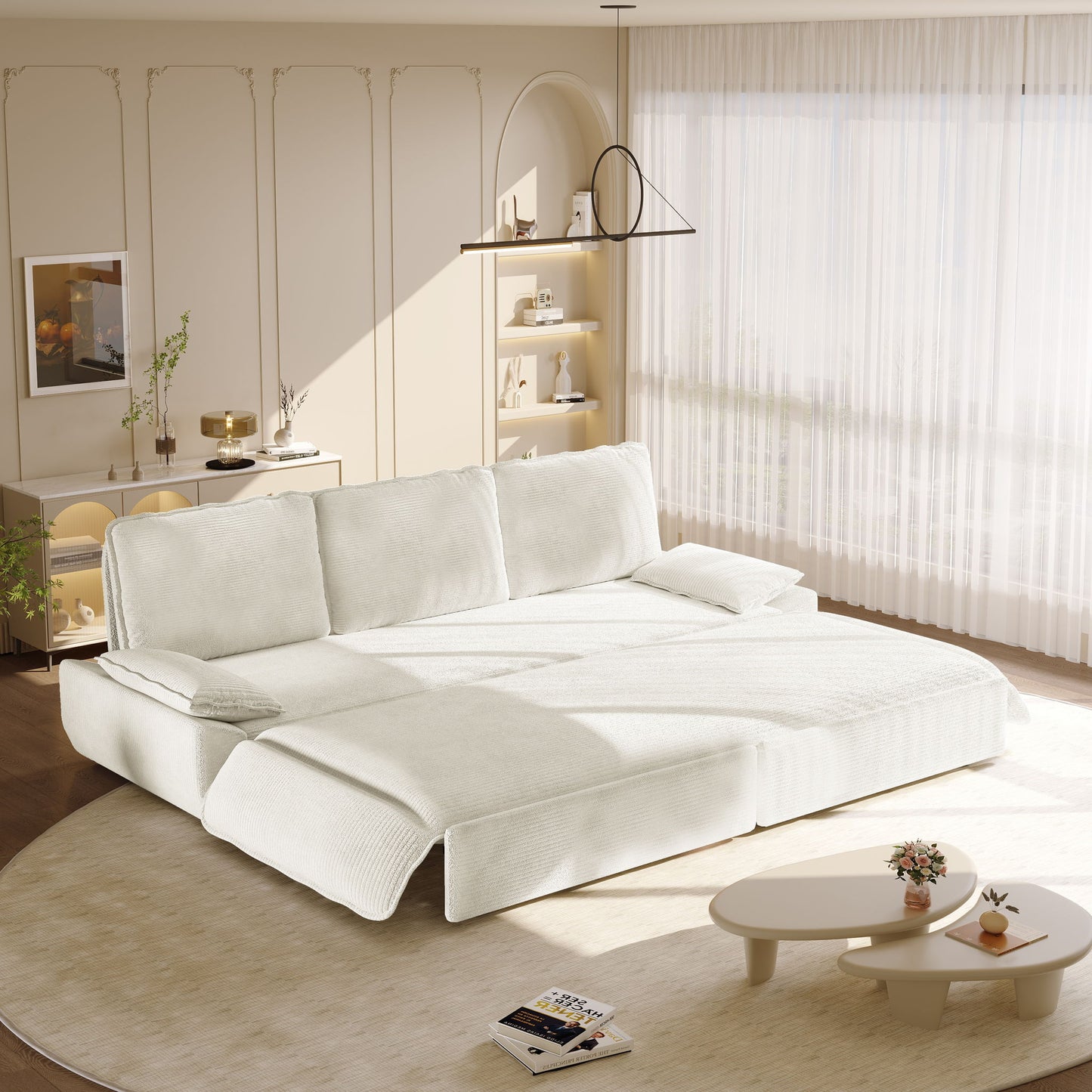 King Size Pull Out Sofa Bed, 3 In 1 Convertible Multifunctional Home Essentials