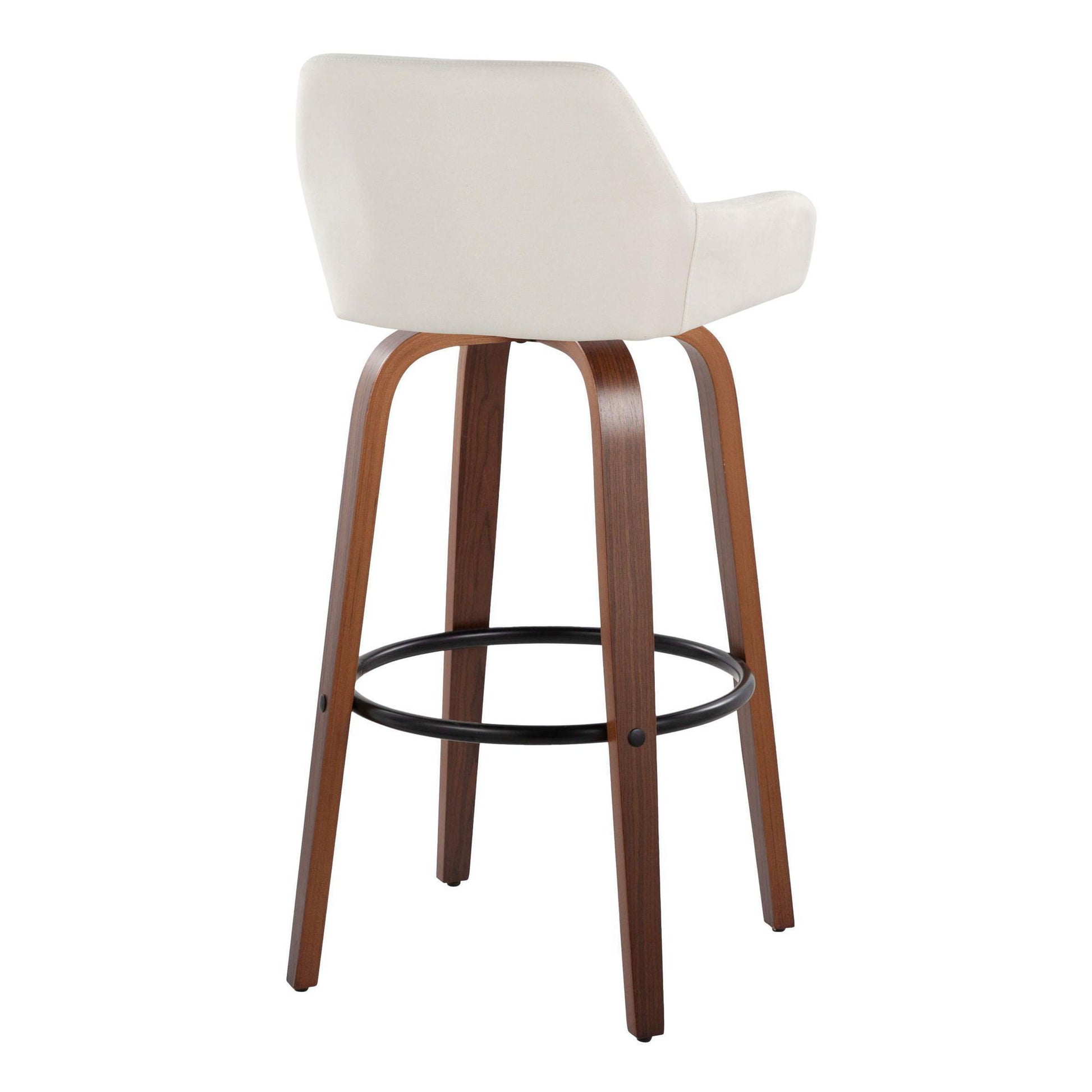 Daniella - Contemporary Fixed Height, Barstool & Swivel And Round Footrest (Set of 2) Lumi Source