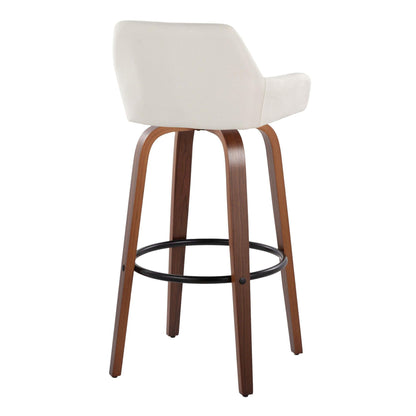 Daniella - Contemporary Fixed Height, Barstool & Swivel And Round Footrest (Set of 2) Lumi Source