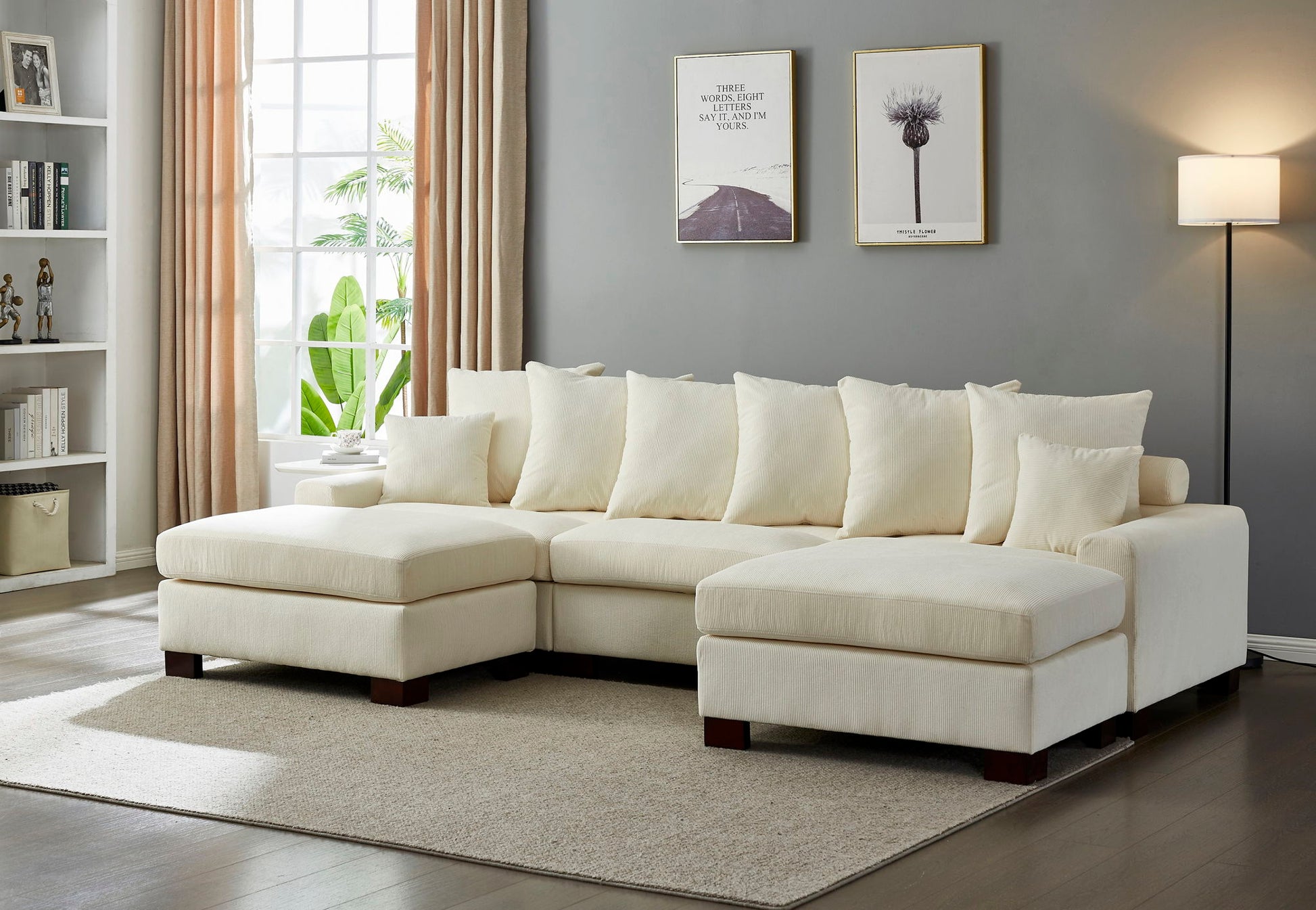 5 Seater Oversized Convertible L & U Shaped Couch Home Essentials
