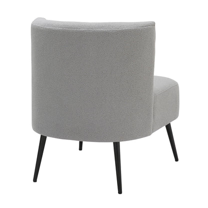 Fran - Contemporary Slipper Chair - Black / Light Gray Lumi Source