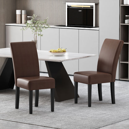 Contemporary Dining Chair With Rubberwood Legs (Set of 2) Noble House