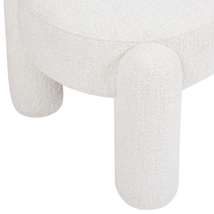 Hugo - Oval Fully Upholstered Bench - Milk Cream White Jennifer Taylor Home