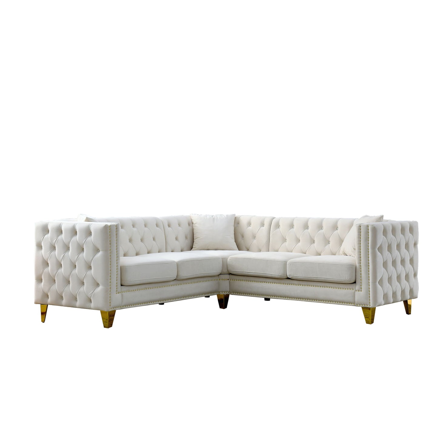 L-Shaped Corner Sofa, 5 Seater Sectional With Tufted Design Home Essentials