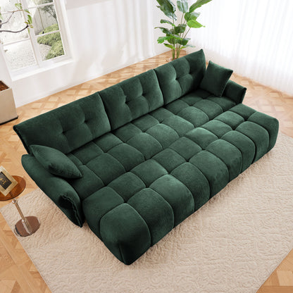 Sofa Set With Ottoman And Pillows, Textured, High Resilience Cushions Home Essentials