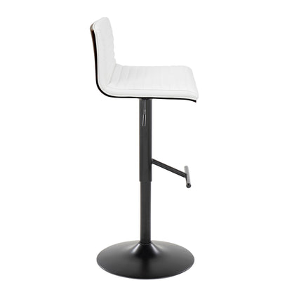 Mason - Contemporary Adjustable Barstool With Swivel With Straight T Footrest (Set of 2) Lumi Source
