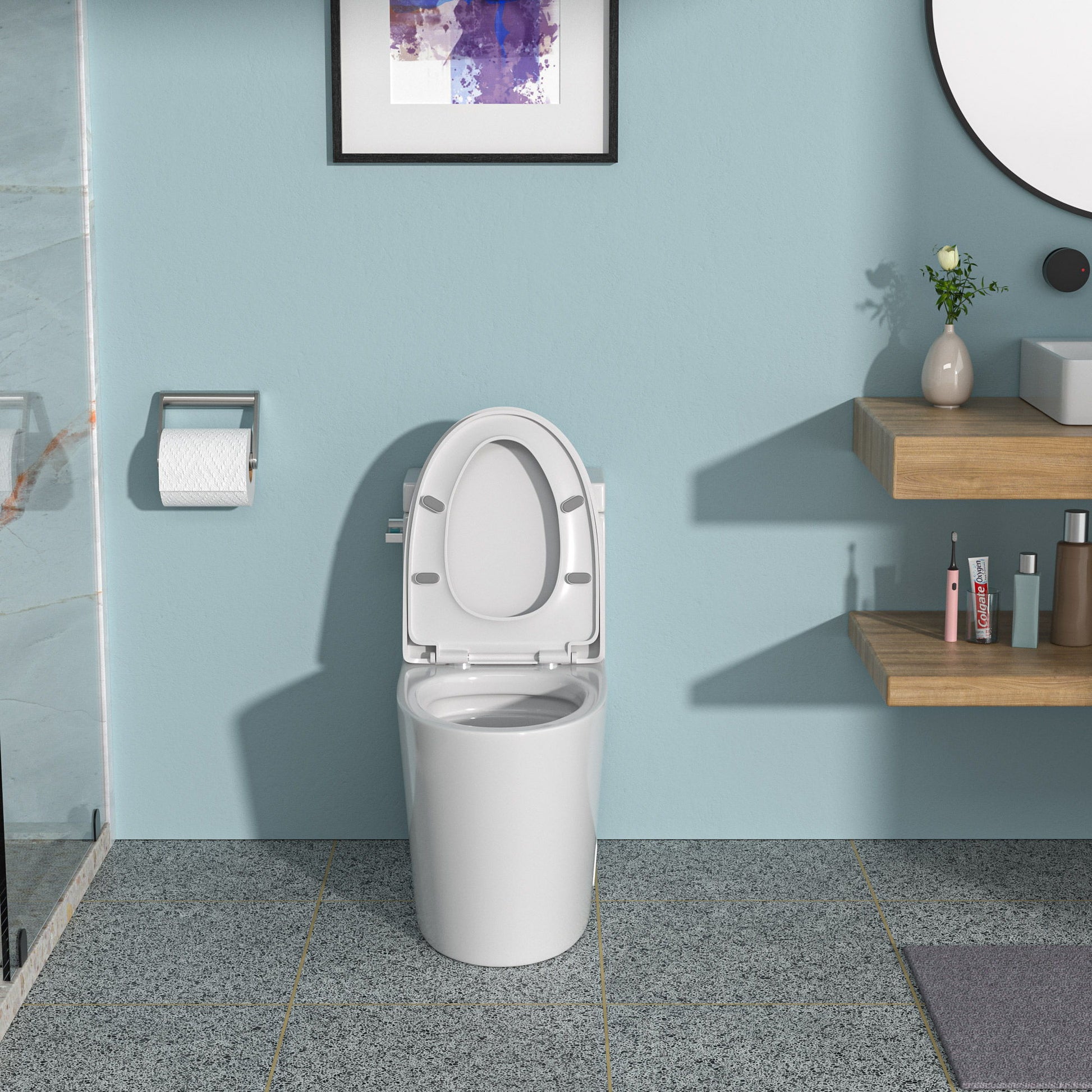 1 Piece Toilet And Soft Closing Seat - White Daily Nest