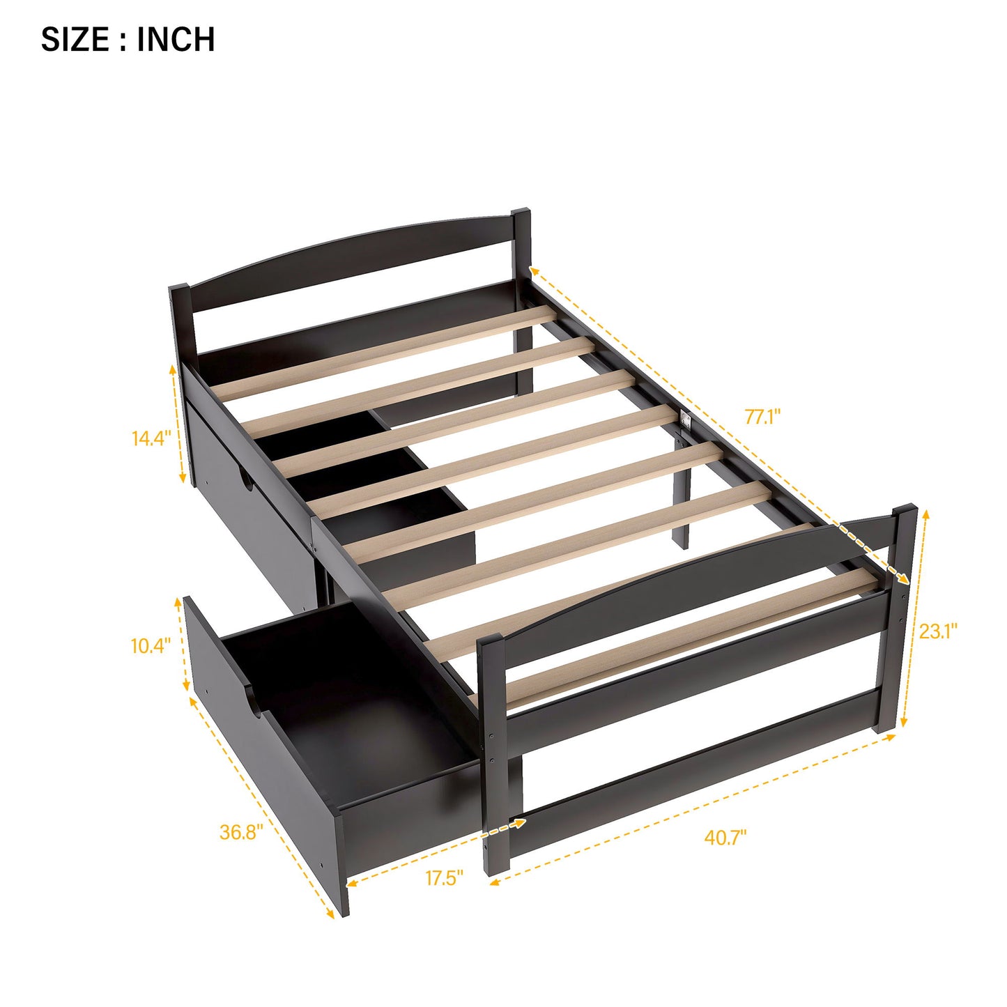 Platform Bed With 2 Drawers Hearth and Haven
