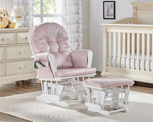 Mason - Glider And Ottoman White Wood Suite Bebe