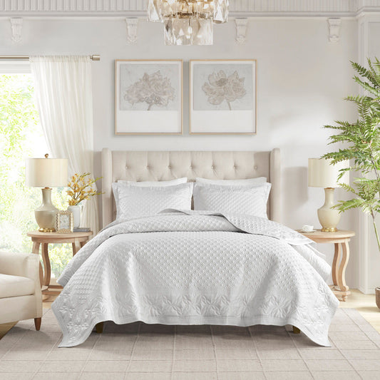Versailles - 3 Piece King Grey Quilt Set - Grey Croscill Classics