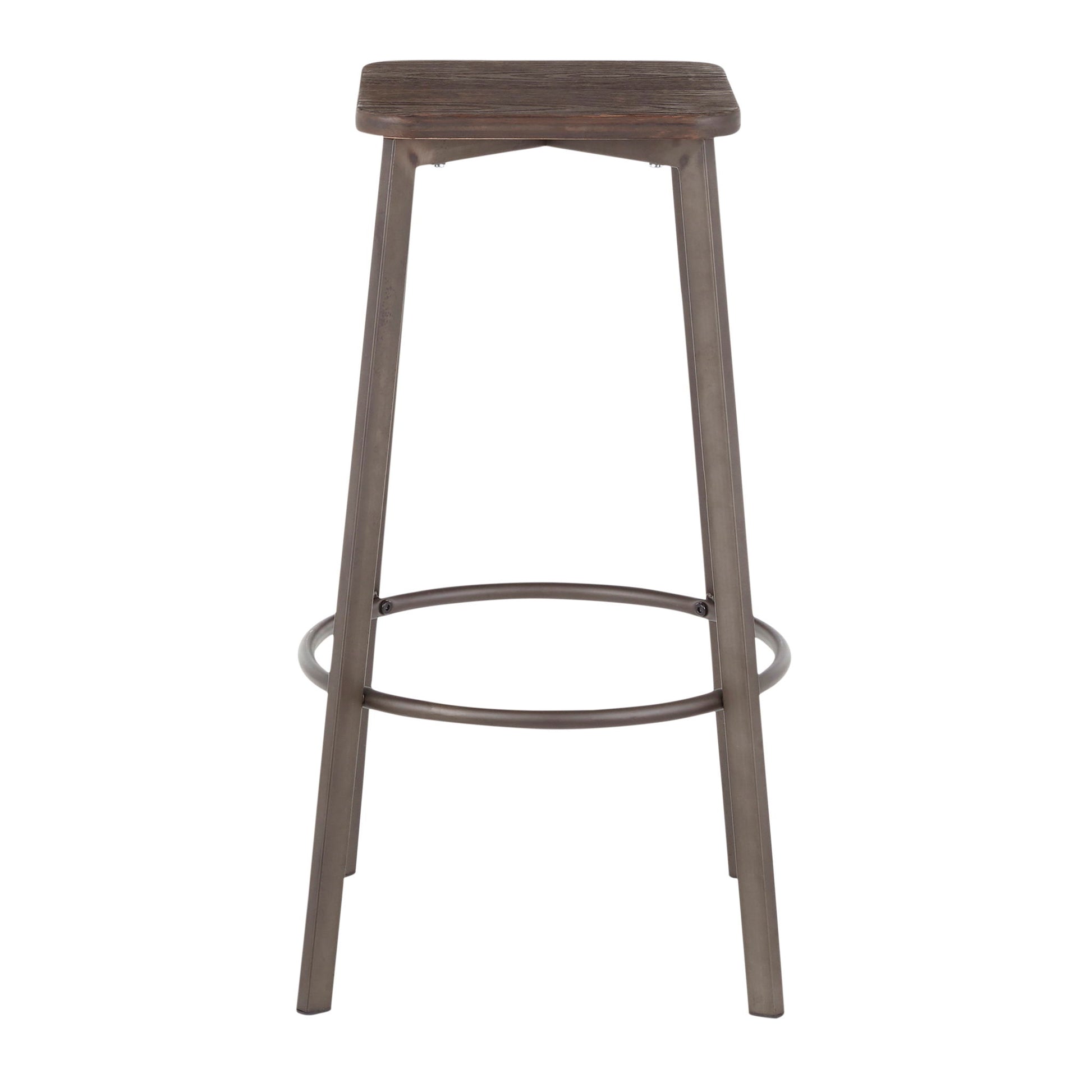 Clara - Industrial Square Barstool (Set of 2) - Espresso Lumi Source