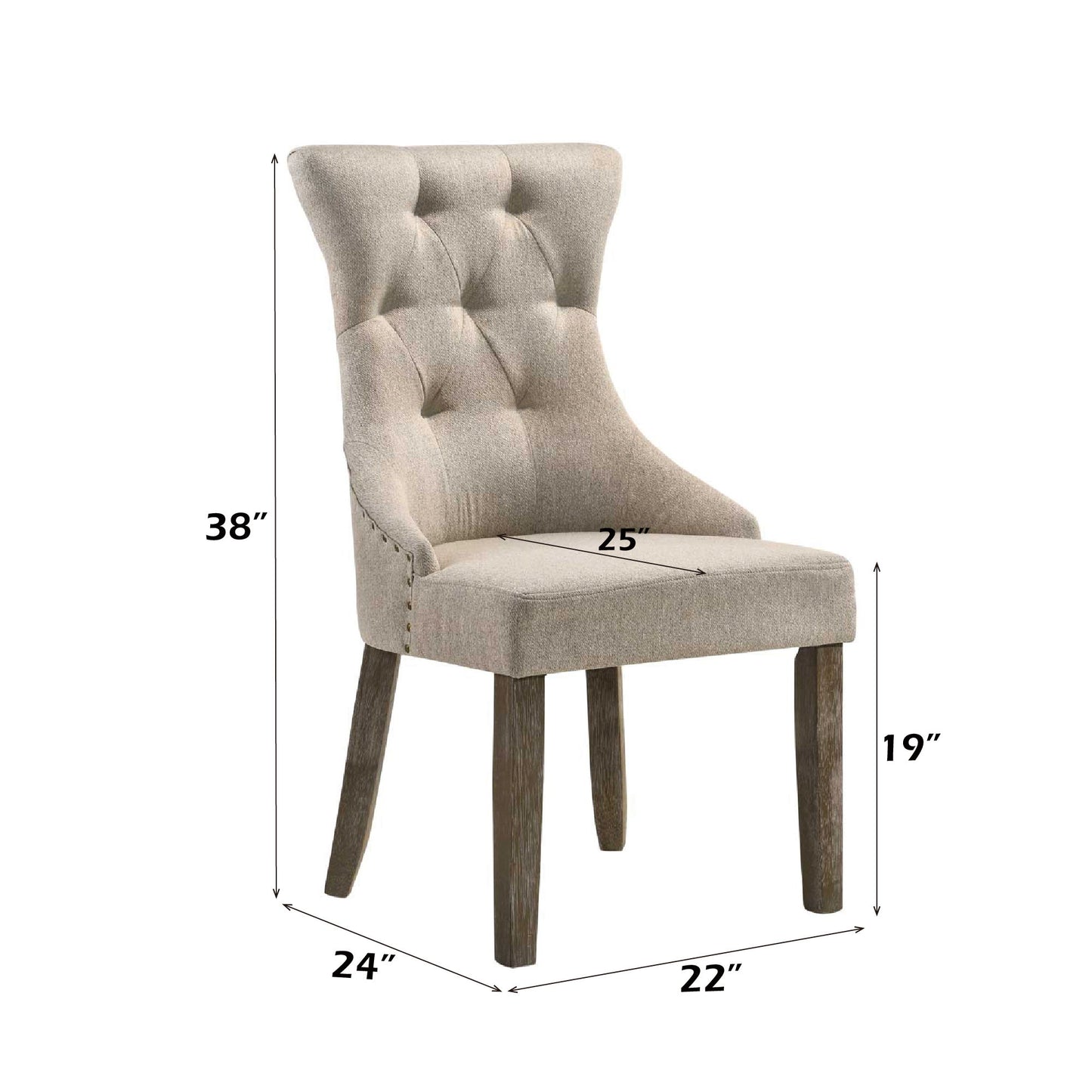 Gabrian - Two Tone Reclaimed Side Chair (Set of 2) - Beige / Gray Acme