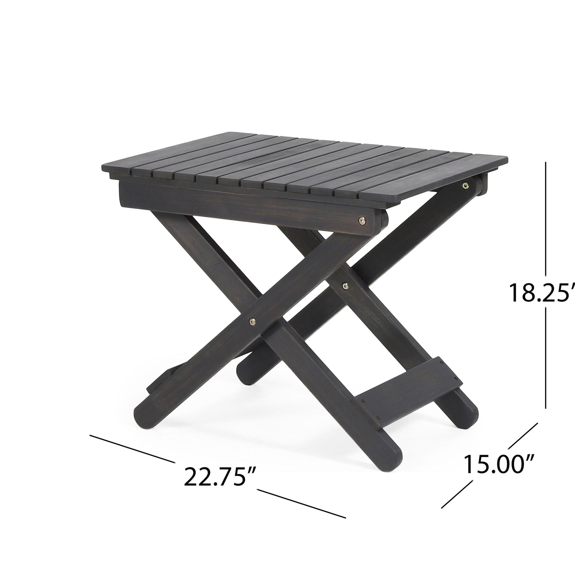 Outdoor Folding Wooden Side Table Noble House