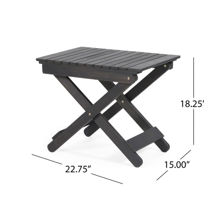 Outdoor Folding Wooden Side Table Noble House