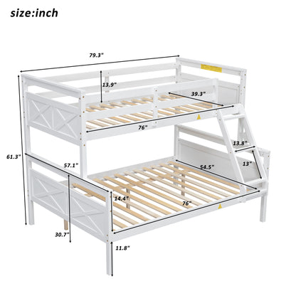 Bunk Bed With Ladder And Safety Guardrail Hearth and Haven